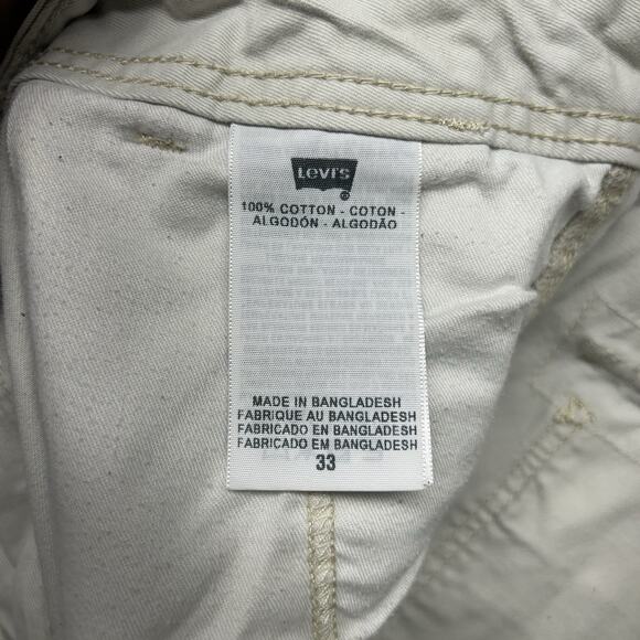 Vintage Levi's Cargo Shorts Khaki Chino Baggy‎ Men's Size 33 Beige 2005 Grunge - Picture 5 of 6